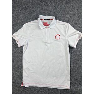CENTURY Club Polo Shirt Men's M White Short Sleeve 1/4 Zip Manhattan Beach CA